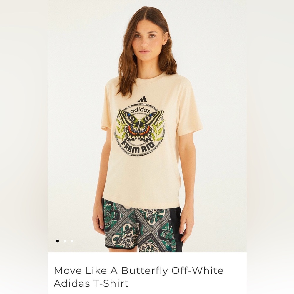Adidas Farm Rio Move Like A Butterfly Off-White T-Shirt